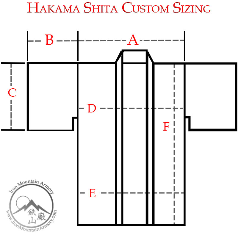 Custom Hakama Shita Sizing Chart