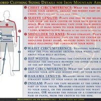 Tailored Clothing Sizing Details for Iron Mountain Armory