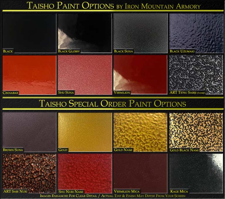 Taisho Yoroi Paint Options by Iron Mountain Armory
