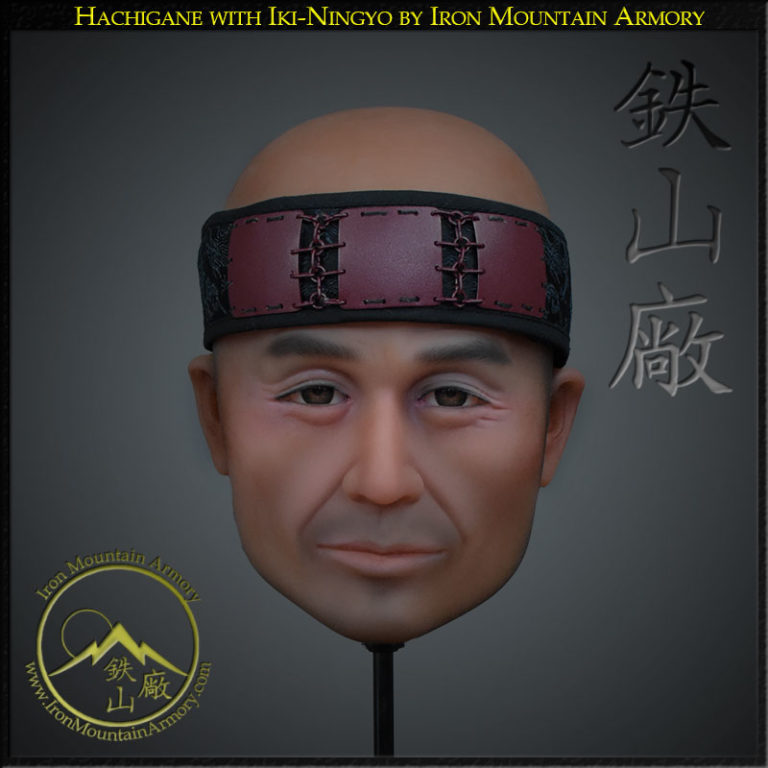Hachigane-Iki-Ningyo-by-Iron-Mountain-Armory Iki ningyo - life like head stand for helmets, by Iron Mountain Armory