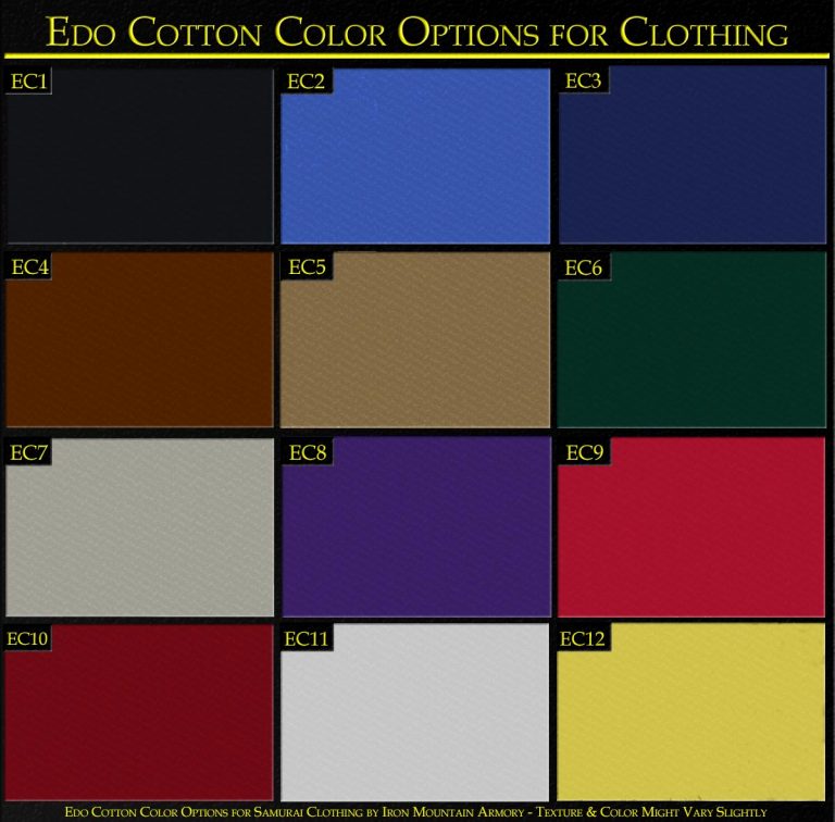Edo Cotton Clothing Options for Samurai Clothing Iron Mountain Armory