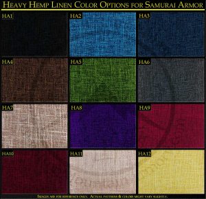 Heavy Hemp Linen Options for Samurai Armor