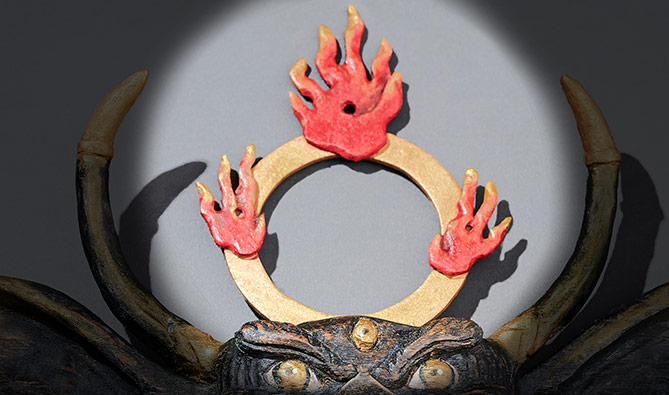 Buddhist Wheel for Demon Oni Maedate Crest