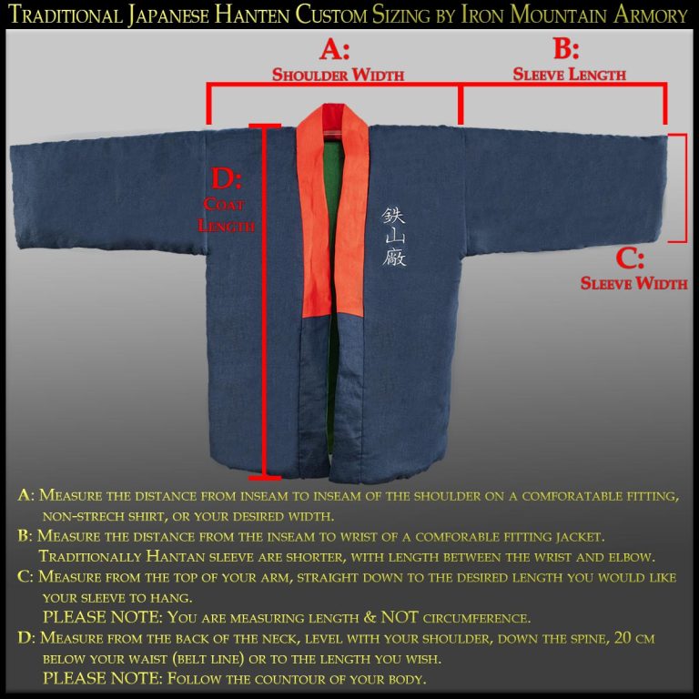 Traditional Japanese Hanten Custom Sizing by Iron Mountain Armor Traditional Japanese Hanten Custom Sizing by Iron Mountain Armor